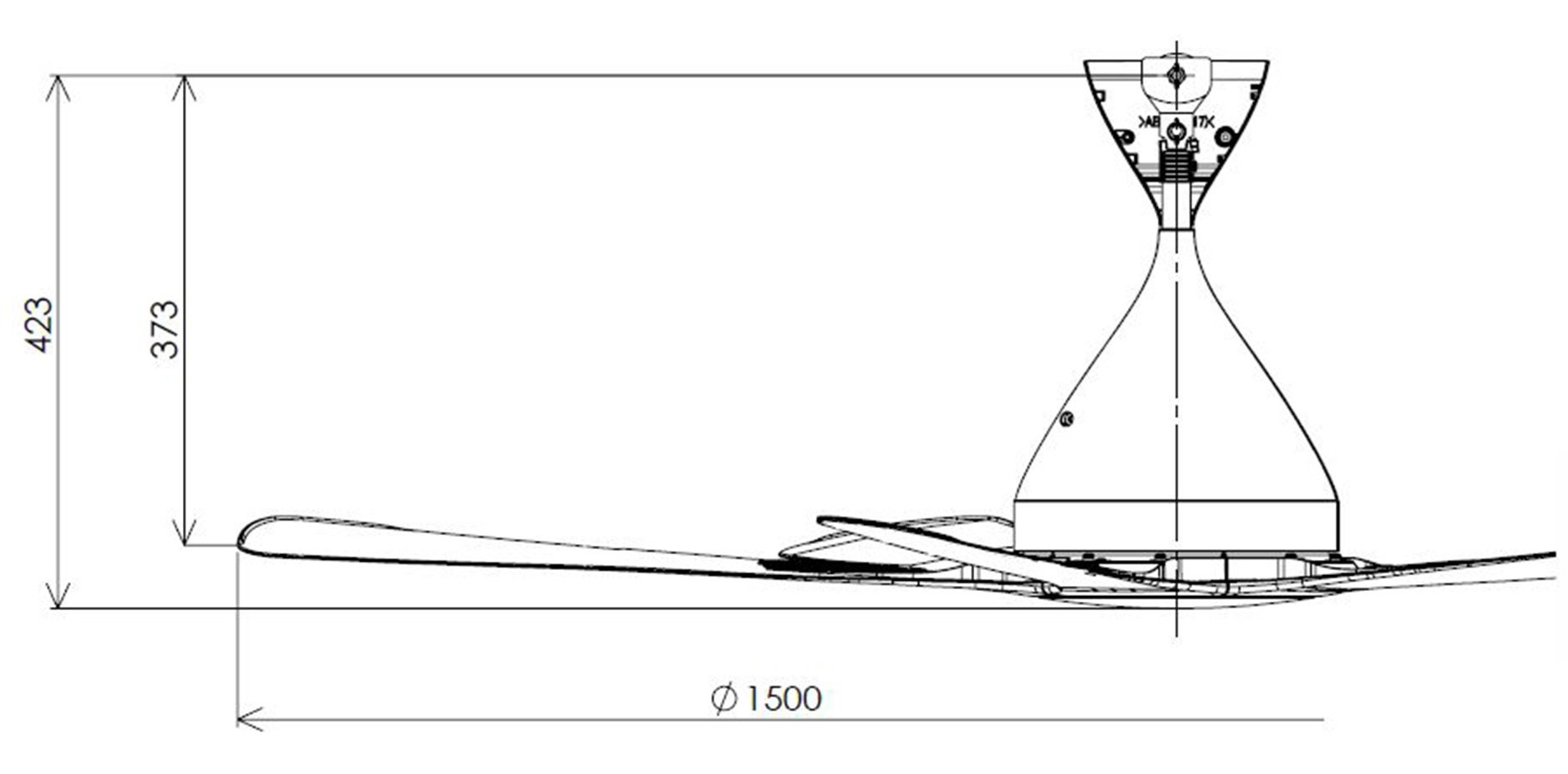 Bản vẽ kích thước quạt Panasonic F 60DGN