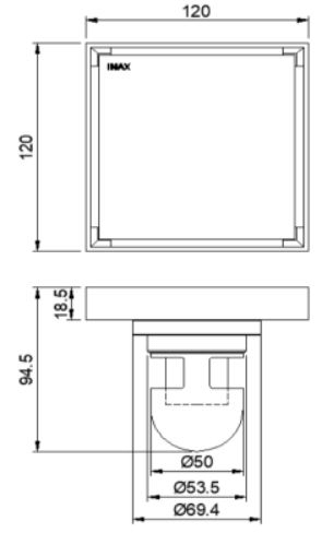 Bản vẽ kích thước thoát sàn INAX FDV 12F