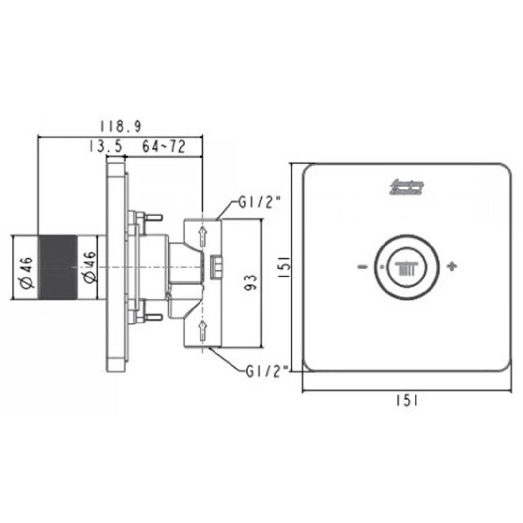 Bản vẽ nút điều chỉnh bát sen FFAS0926 HG American màu xám đen