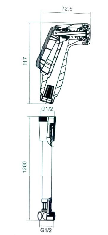 Bản vẽ vòi xịt vệ sinh American FFAS8686