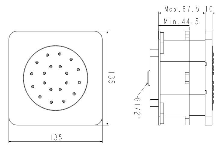 Bản vẽ đầu sen âm tường FFASS054 HG American