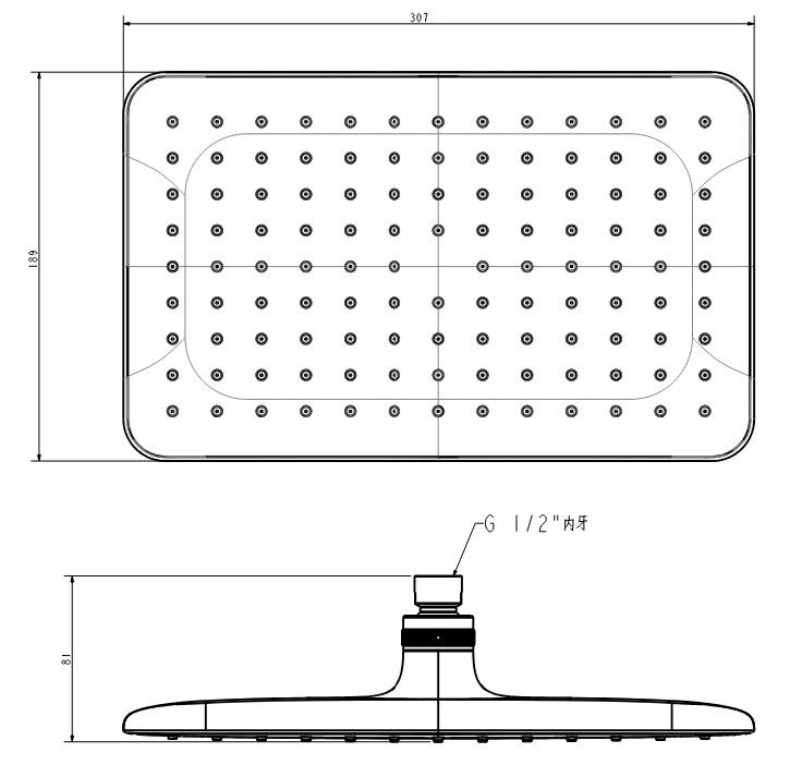 Bản vẽ kích thước bát sen American Standard FFASS515HG 300mm