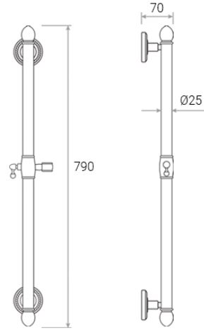 Bản vẽ thanh trượt sen GCK37 Kanly