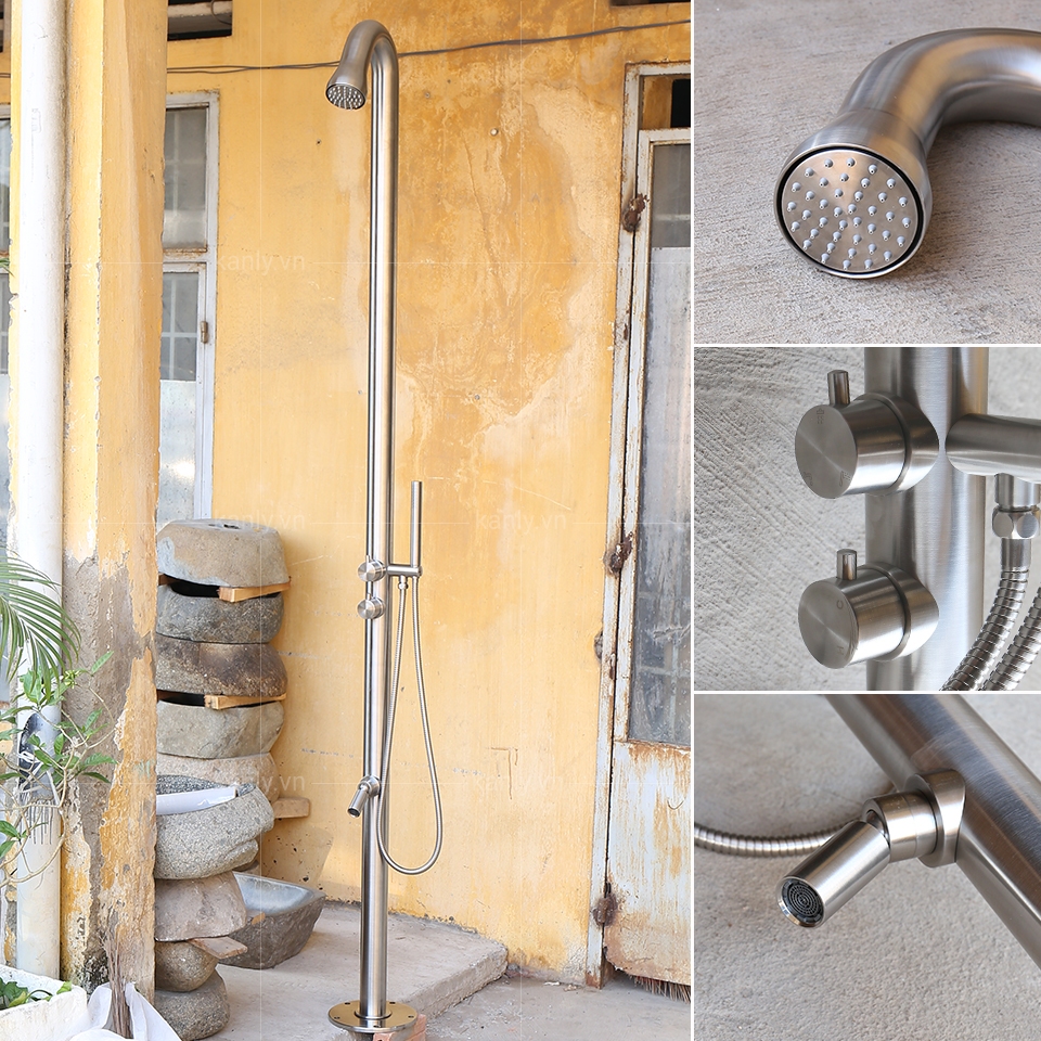 Hình ảnh thực tế sen tắm đứng KLS9003 Kanly đặt ngoài trời