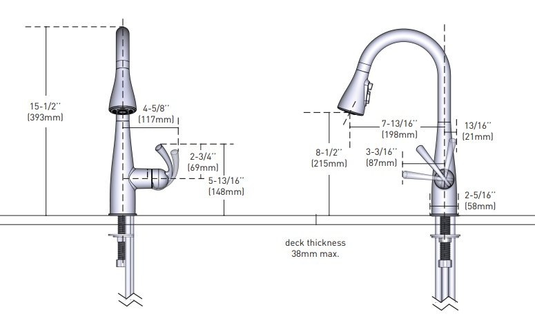 Bản vẽ vòi rửa chén GNMCL 87014DP Moen 