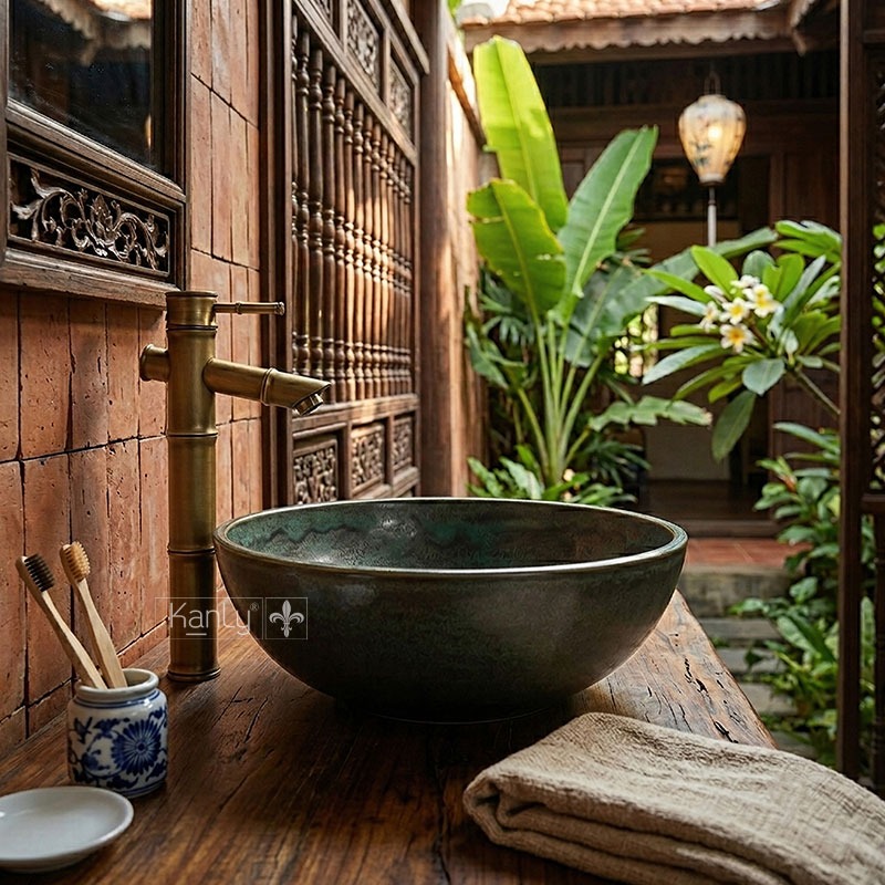 Hình ảnh thực tế lavabo gốm GV007