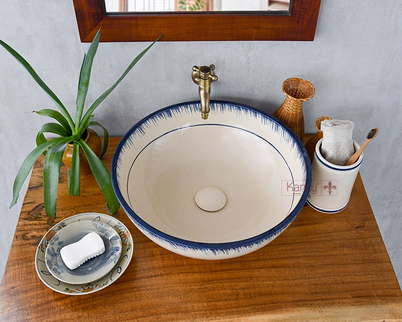 Chậu lavabo Kanly GV101 đặt bàn bằng gốm