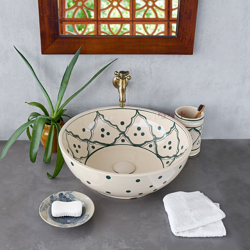 Chậu lavabo Kanly GV104 đặt bàn bằng gốm