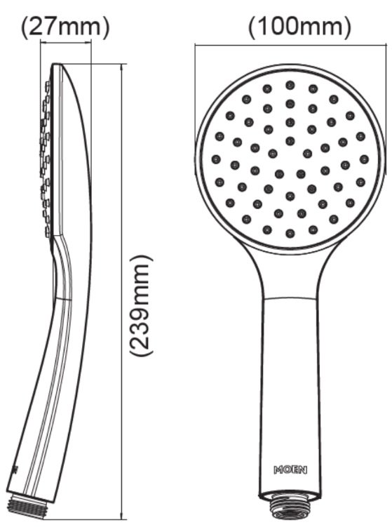 Bản vẽ tay sen Moen H172386 