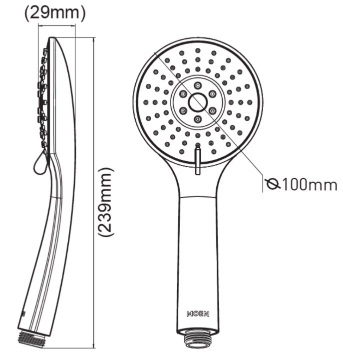 Bản vẽ tay sen Moen H172388