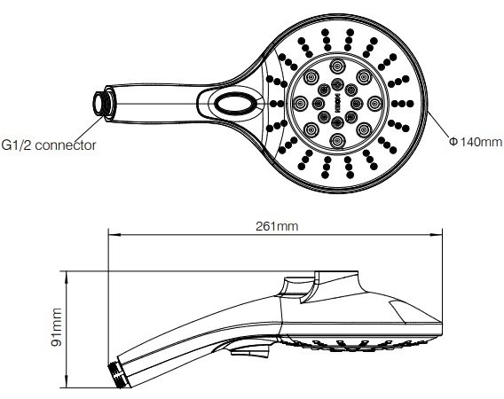 Bản vẽ tay sen Moen HH6001