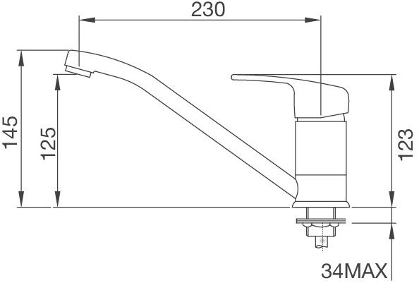 Bản vẽ vòi rửa bát K 120N Malloca