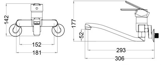 Bản vẽ kích thước vòi rửa chén K376C CAESAR