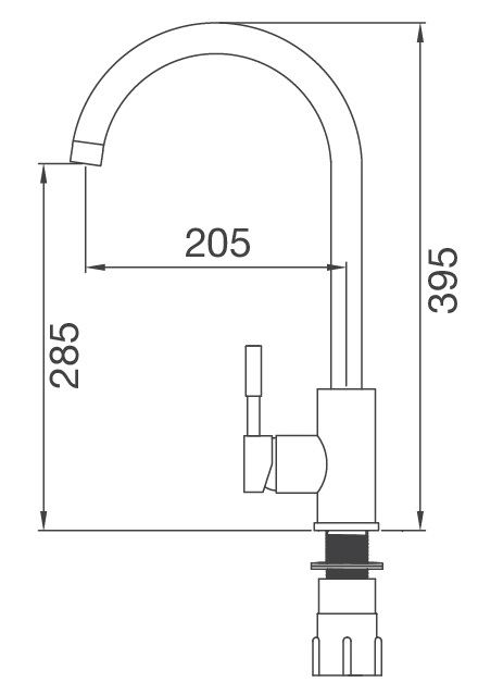 Bản vẽ vòi Malloca K569C rửa chén