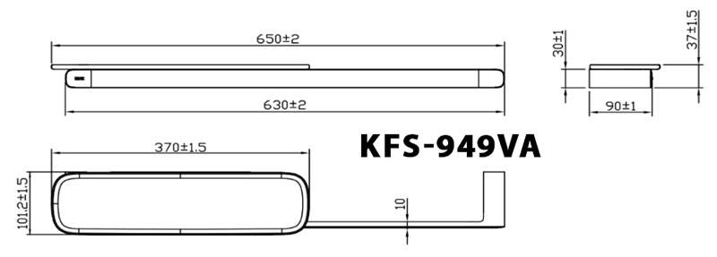 Bản vẽ kích thước kệ kính Inax KFS949VA