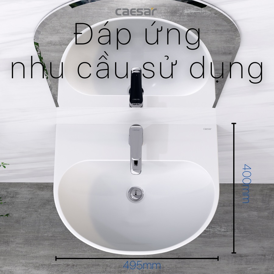 Kích thước lavabo chân dài Caesar L2150 P2445