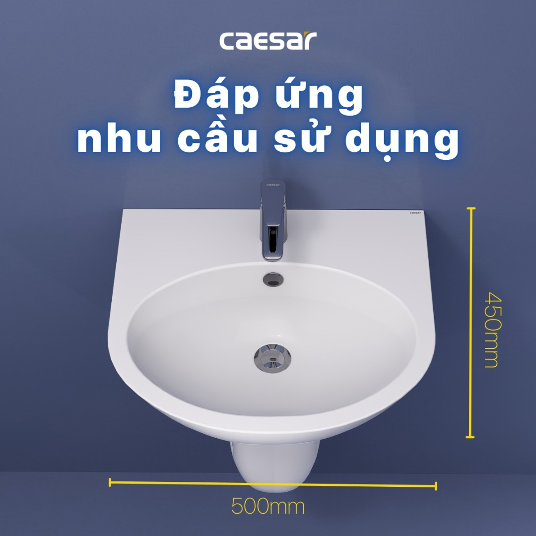 Bản vẽ kích thước chậu rửa mặt Caesar L2152 P2441