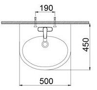 Bản vẽ kích thước chậu rửa mặt Caesar L2152