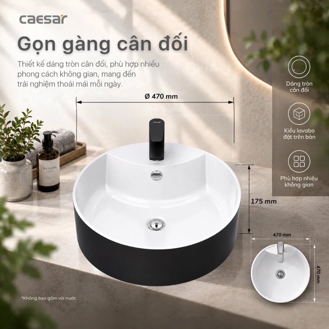 Bản vẽ kích thước chậu rửa mặt Caesar LF 5240B