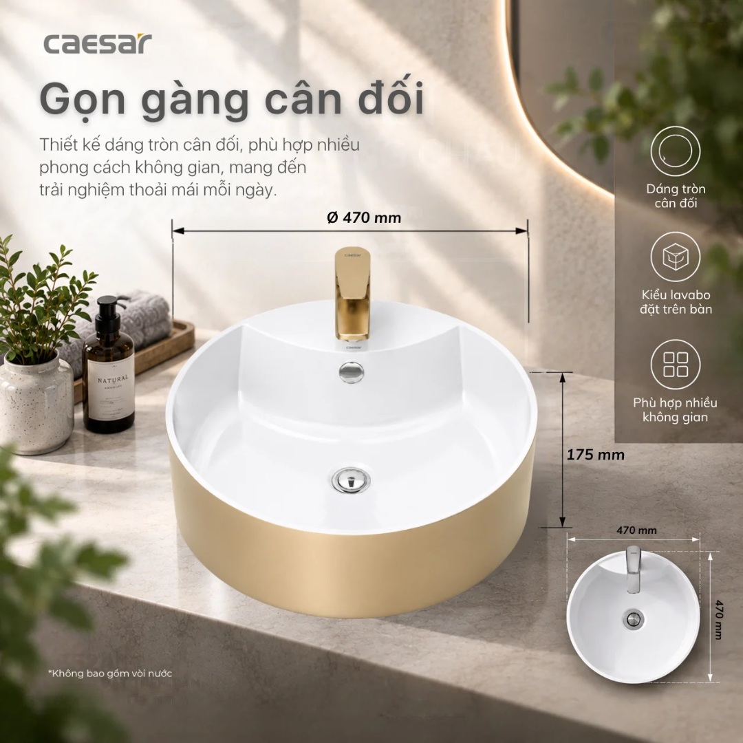 Bản vẽ kích thước chậu rửa mặt Caesar LF 5240G