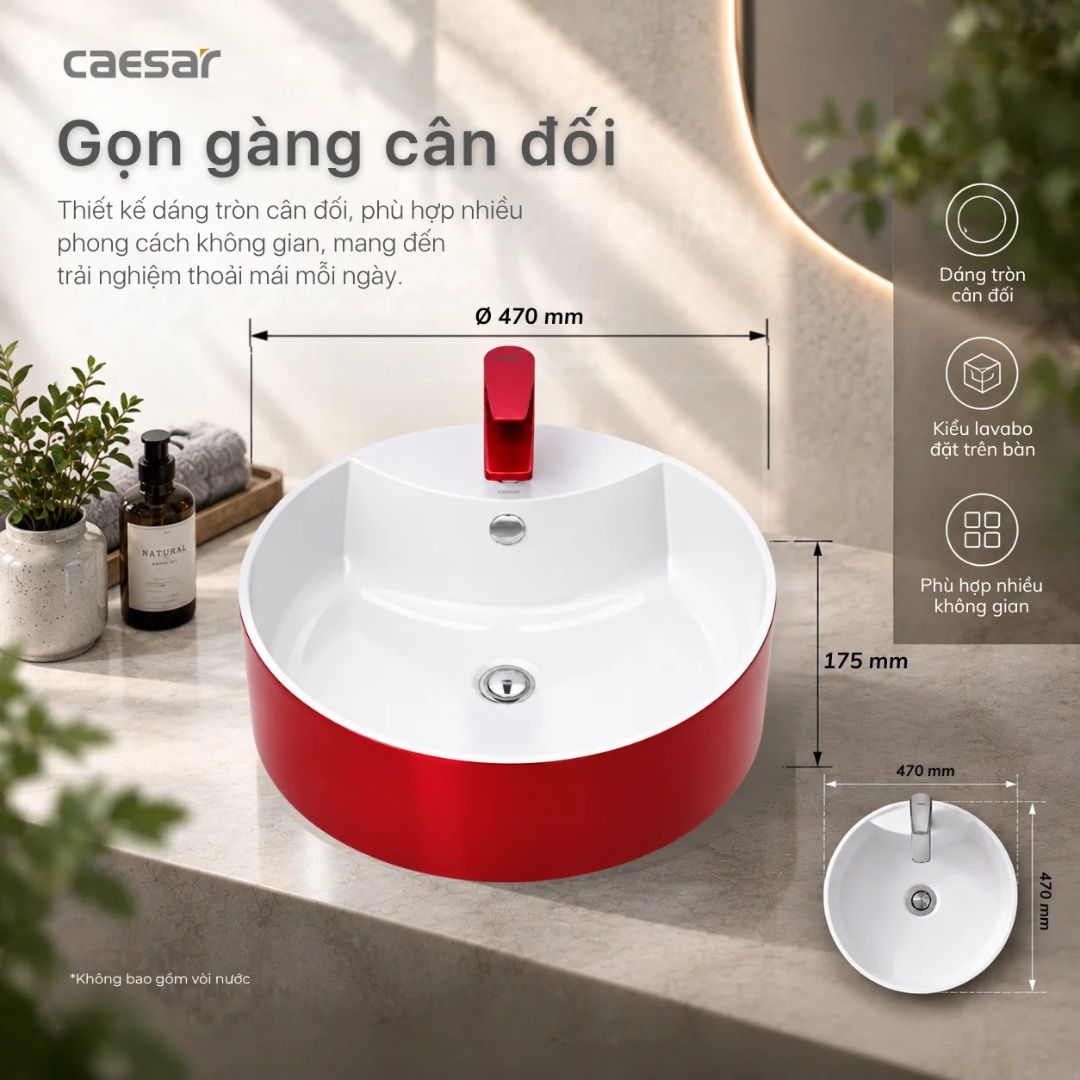 Bản vẽ kích thước chậu rửa mặt Caesar LF 5240R