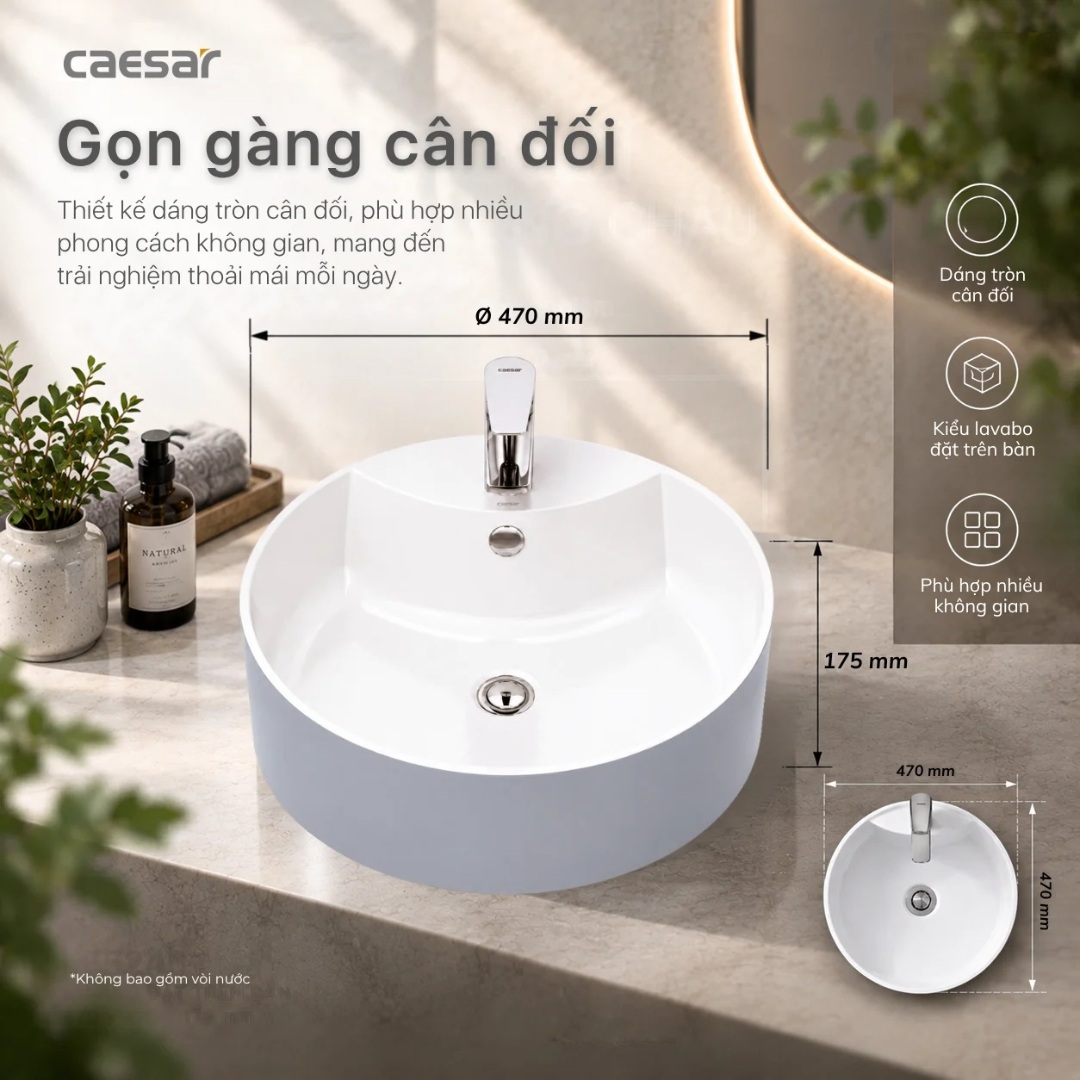 Bản vẽ kích thước chậu rửa mặt Caesar LF 5240s