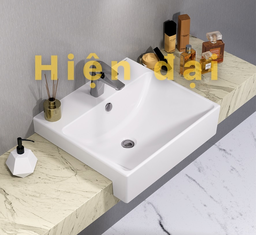Hình lắp thực thế lavabo LF 5301 Caesar bán âm