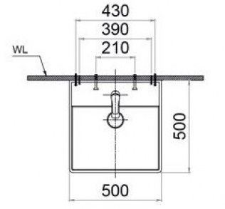 Bản vẽ kích thước lavabo LF5380 Caesar treo tường - đặt bàn