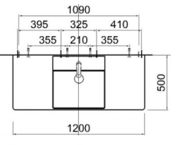 Bản vẽ kích thước lavabo LF5388 Caesar treo tường - đặt bàn