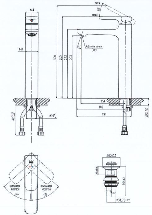Bản vẽ vòi chậu rửa lavabo LFV632SH-2