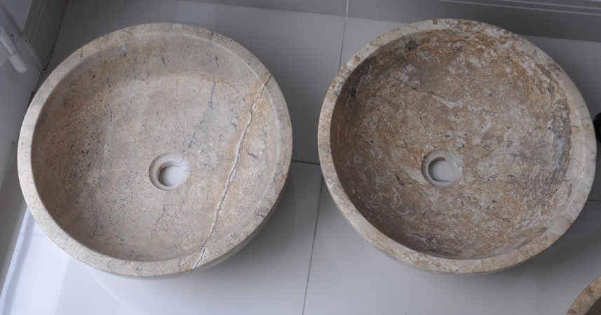 Hình ảnh thực tế bồn rửa mặt đá tự nhiên MAR 14V Kanly