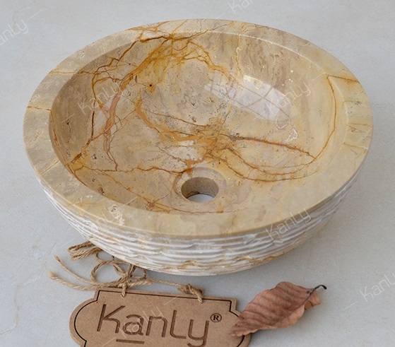 Hình ảnh thực tế bồn rửa mặt đá thiên nhiên MAR 16Bi  Kanly
