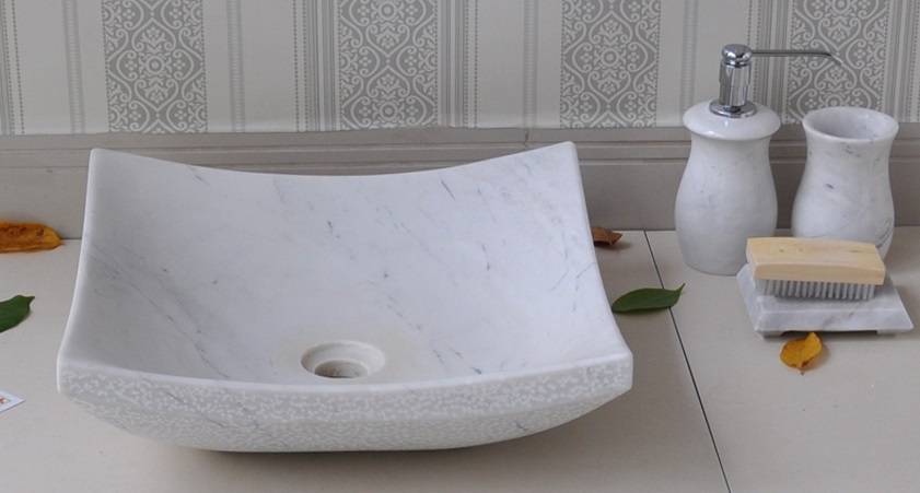 Hình ảnh thực tế bồn rửa mặt đá tự nhiên MAR 33V Kanly