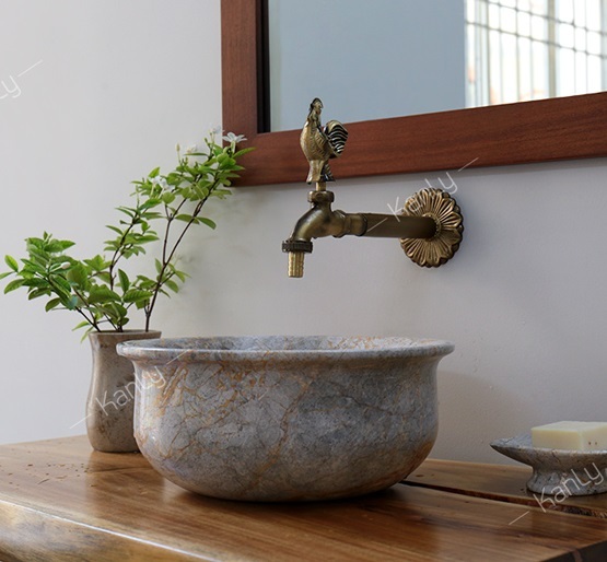 Bản vẽ kích thước chậu lavabo mini để bàn Kanly MAR61V