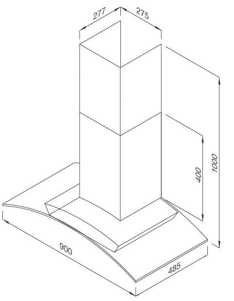 Bản vẽ máy hút khử mùi Malloca MC 9078 900