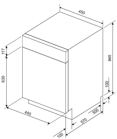 Bản vẽ kỹ thuật máy rửa chén Malloca MDW10-BS08FS