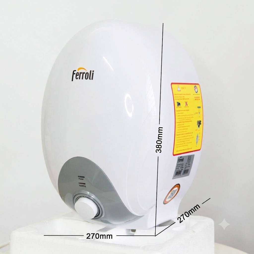 Bản vẽ kích thước bình nước nóng Ferroli Mito 6 lít