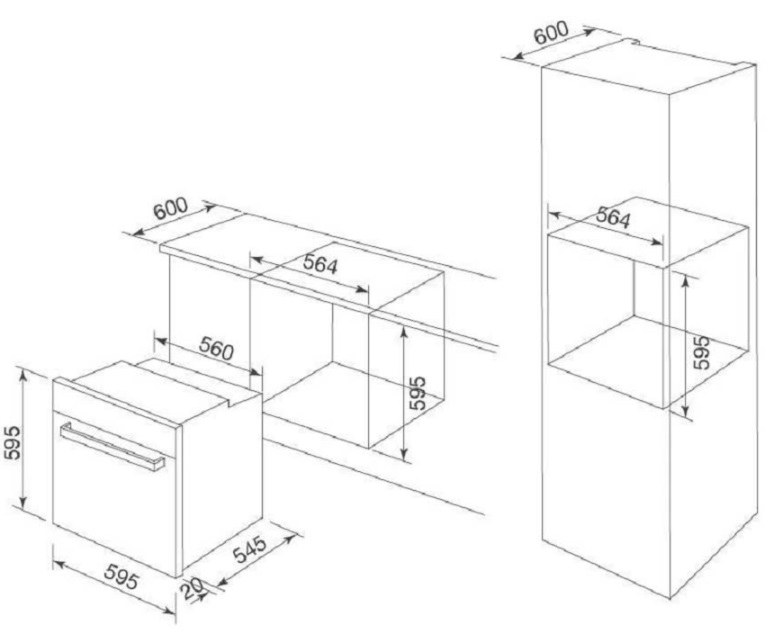 Bản vẽ Malloca MOV1372 BS lò nướng âm tủ