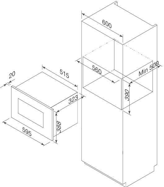 Bản vẽ lò vi sóng Malloca MW-820