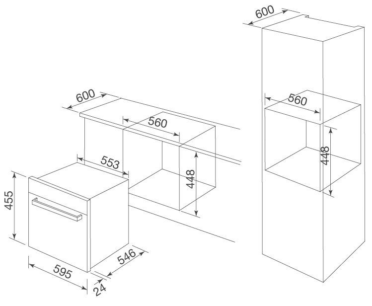 Bản vẽ kích thước lò vi sóng Malloca MW 40 CP
