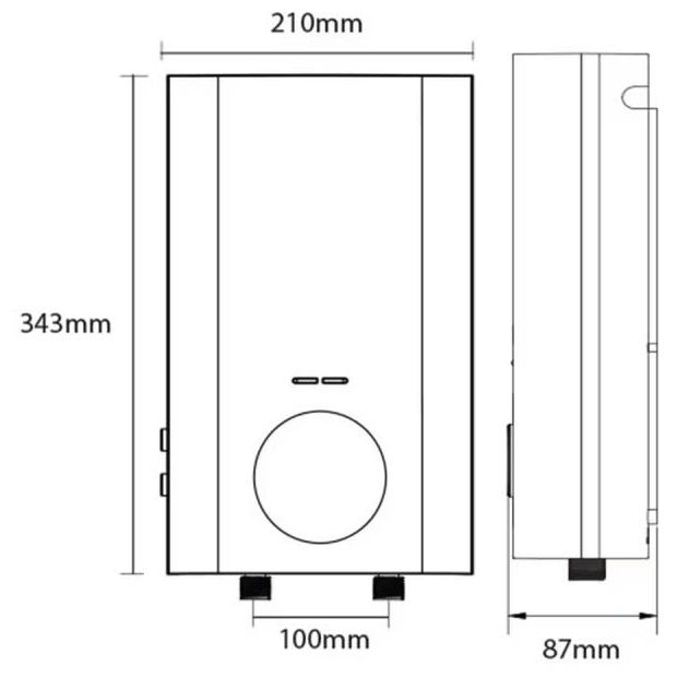 Bản vẽ kích thước máy Viessmann trực tiếp P1 45-V Vitowell Easy Premium