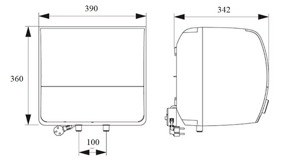 Bản vẽ kích thước máy Viessmann gián tiếp Premium 15 lít vuông