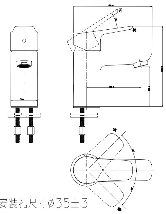 Bản vẽ vòi chậu rửa mặt P323144841CZ JOMOO  