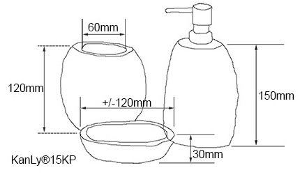 Bản vẽ kích thước bộ phụ kiện Kanly PK15 đá tự nhiên