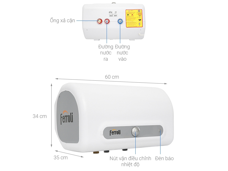 Thông số kỹ thuật máy nước nóng gián tiếp QQ ME 30L