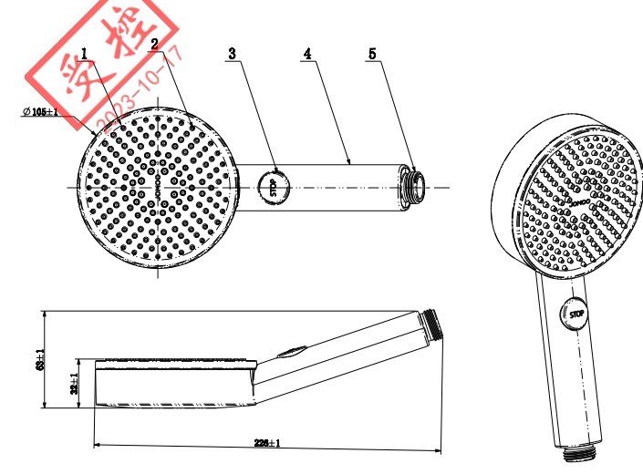 Bản vẽ tay sen S248031 1X01 I012 Jomoo 