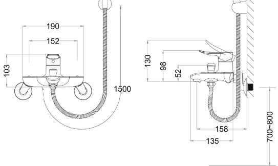 Bản vẽ sen nóng lạnh Caesar S493C
