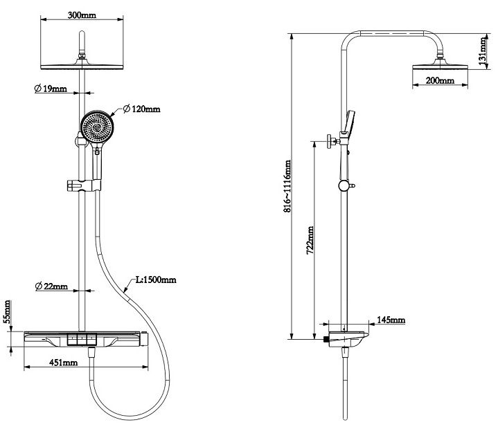 Bản vẽ kích thước sen cây Caesar S 658 C