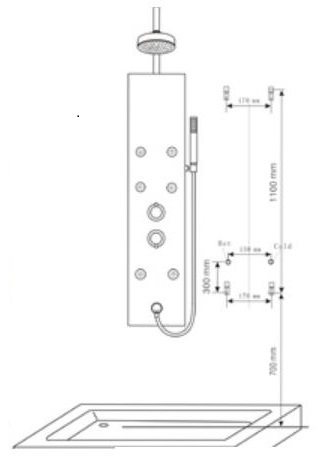 Bản vẽ kích thước sen cây thuyền Caesar SP 132