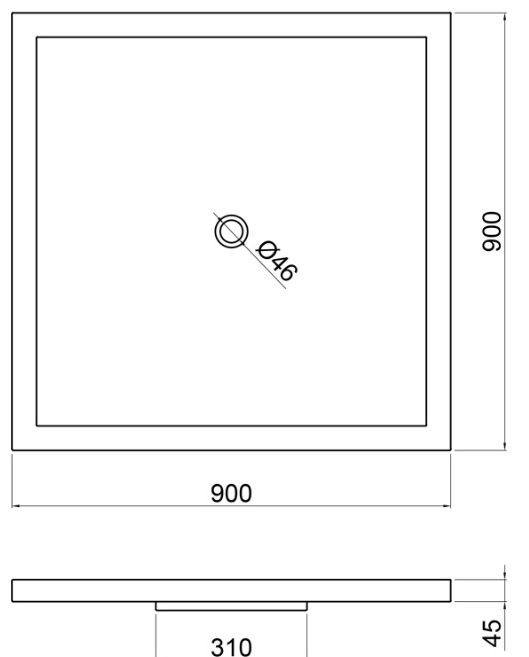 Bản vẽ khay tắm đứng Kanly STS 02